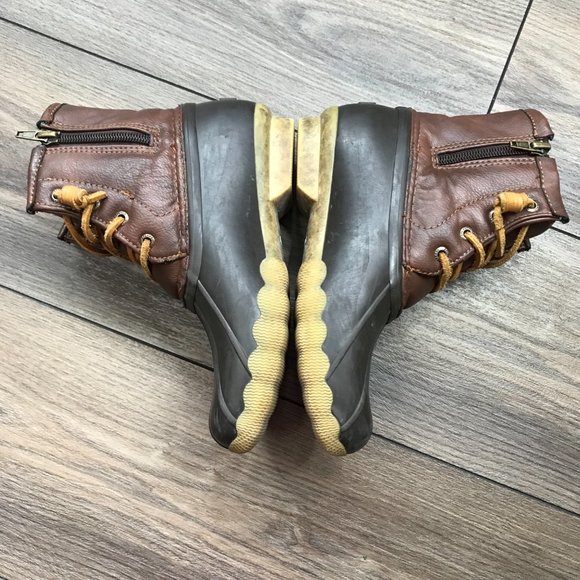 Sperry Top-Sider Saltwater Duck Boots Brown Waterproof Big Girl's Size 2 YG55362 - Picture 3 of 12